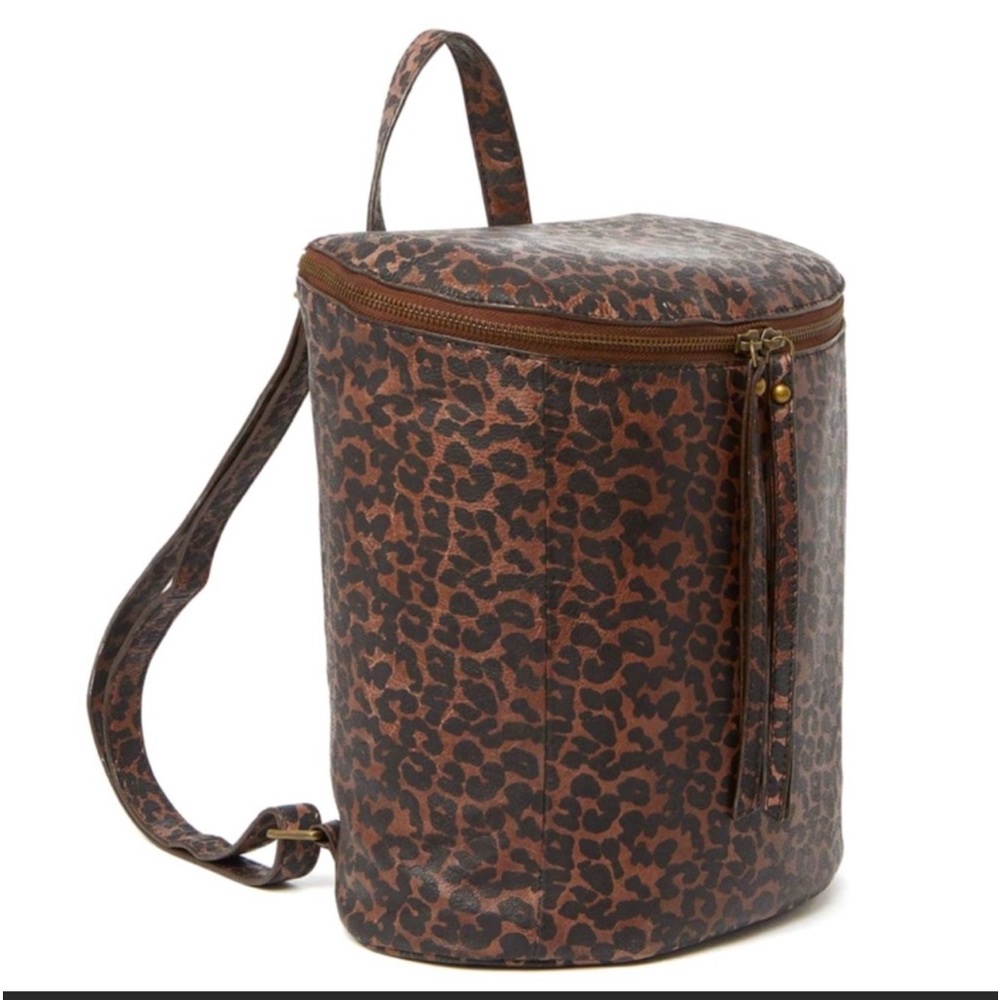 Frye leather leopard Maddie backpack